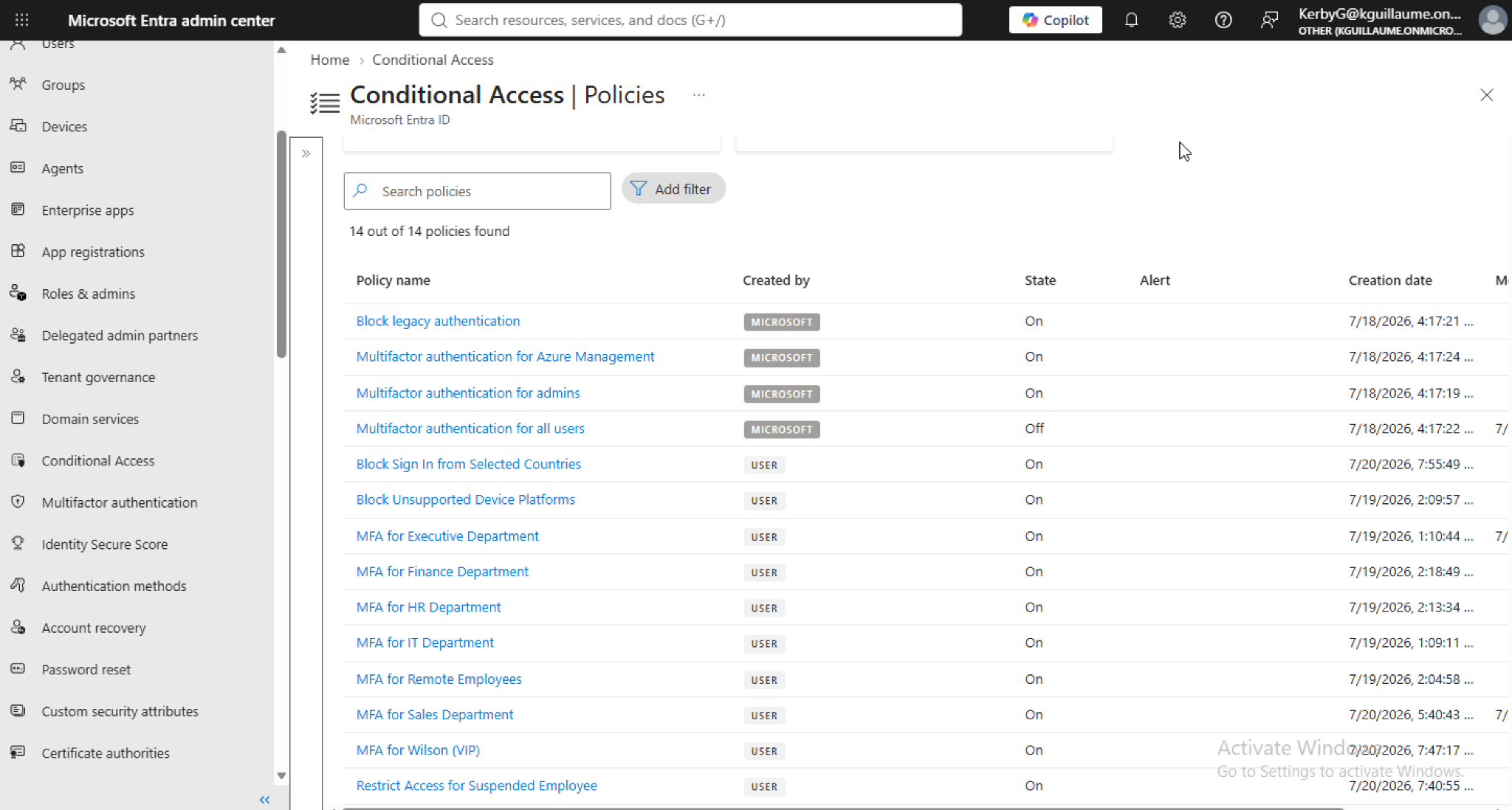 Microsoft Entra ID Conditional Access policies overview