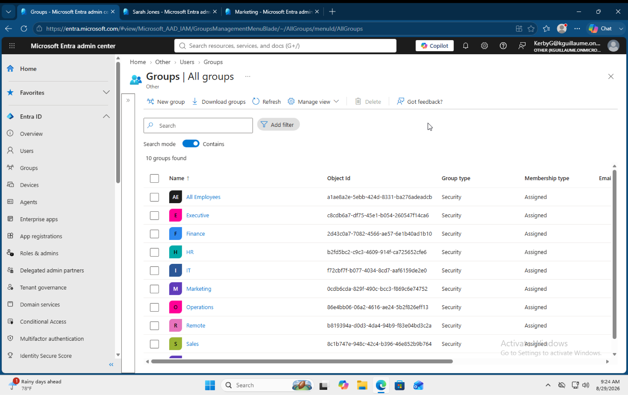 Microsoft Entra ID groups